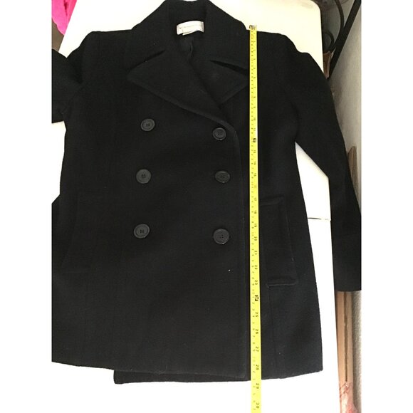 WORTHINGTON- WOMENS BLACK 98% WOOLBUTTON CLOSURE POCKETS COAT JACKET SIZE MEDIUM - Picture 7 of 8